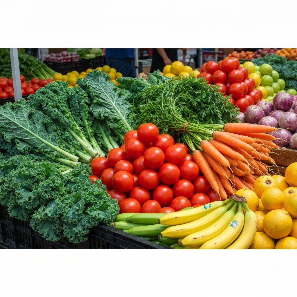 Frische Gemüse und Früchte